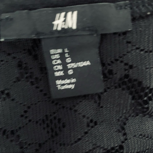 H&M Black Lace Hi Low Tee Size L - Picture 3 of 3